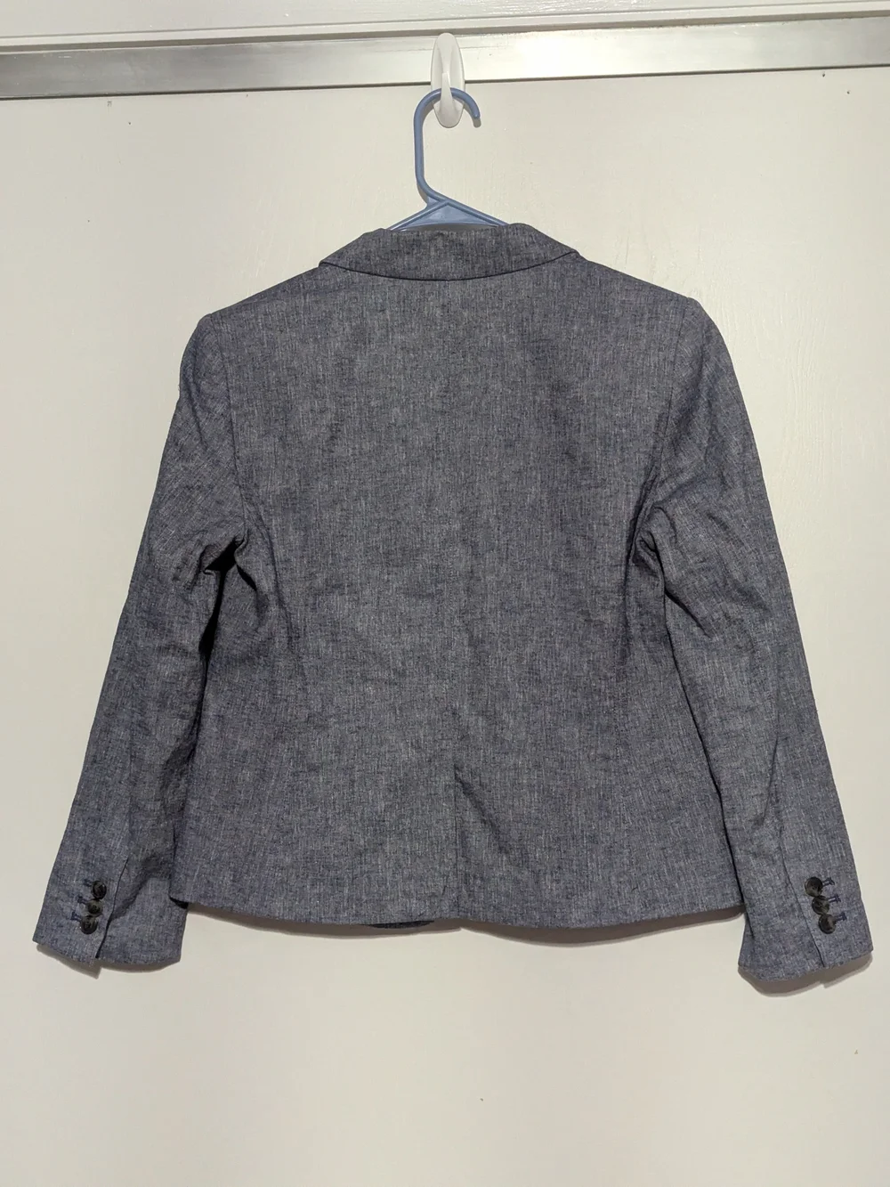 Ann Taylor Petite Heather Gray Single-Button Blazer